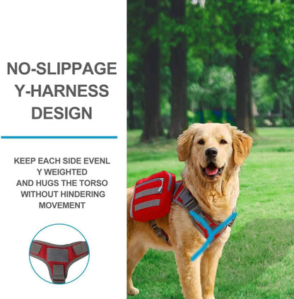 BYGD Dog Hiking Backpack, Dog Backpack for Medium to Large Dogs, with Large Capacity, 2 Spacious