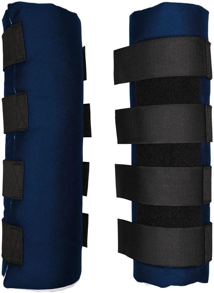 Dura-Tech Quick Wrap No Bow Leg Wraps for Horses | Size 14" | Color Navy | Exceptional Leg Coverage