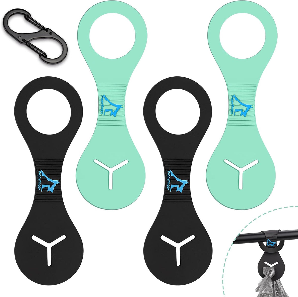 PuppyDoggy Dog Poop Bag Holder for Leash Waste Bag Carrier Dog Poop Bag Dispenser for Walking