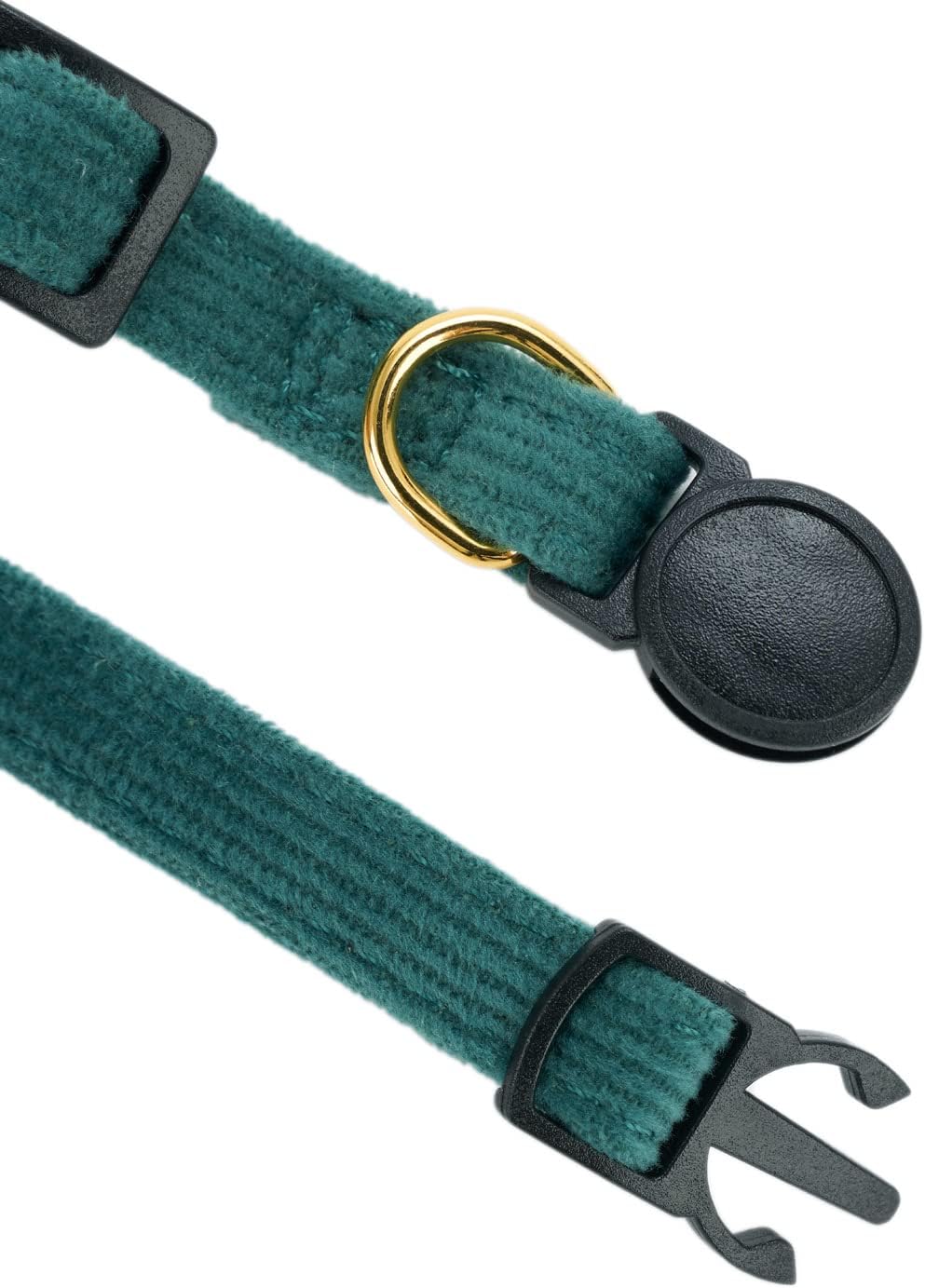 2 Pack Soft Corduroy Cat Collars with Bow Tie & Bell, Adjustable Breakaway Cotton Kitty Bowtie