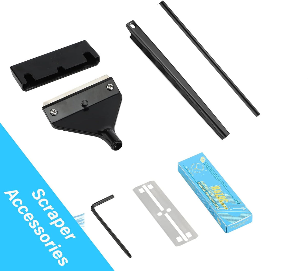 Algae Scraper for Glass Aquarium,Aquarium Razor Scraper with 10 Replaceable Blades,Aquarium