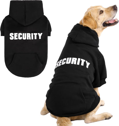 KOOLTAIL Security Dog Hoodie, Fall Puppy Sweater Clothes for Small Medium Large Dogs, Soft Warm