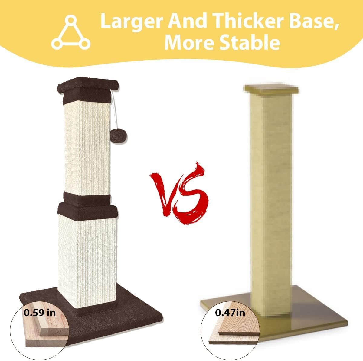AGYM Cat Scratching Post, 32 Inch Cat Scratch Post for Cats and Kittens, Protect Your Furniture and