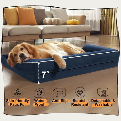 Large Dog Bed Orthopedic Washable | Beds Bolster Pet | XL Large Big Dogs | Memory Foam Couch Sofa |
