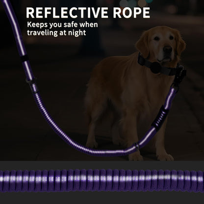 Heavy Duty Bungee Dog Leashes, 4-6FT Shock Absorbing Tactical Dog Leash with 2 Padded Handles