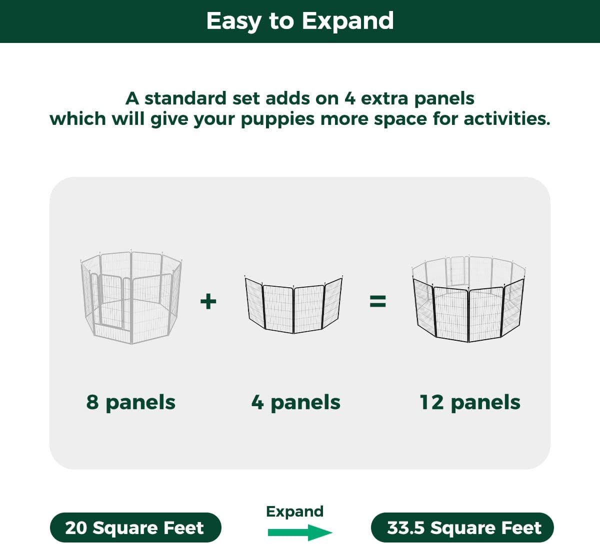 FXW Rollick Unleashed Dog Playpen for Indoor, Yard, RV Camping, 45 inch 4 Panels for Large Dogs
