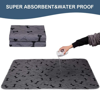 Washable Dog Pee Pads with Free Grooming Gloves,Non Slip Dog Mats with Great Urine