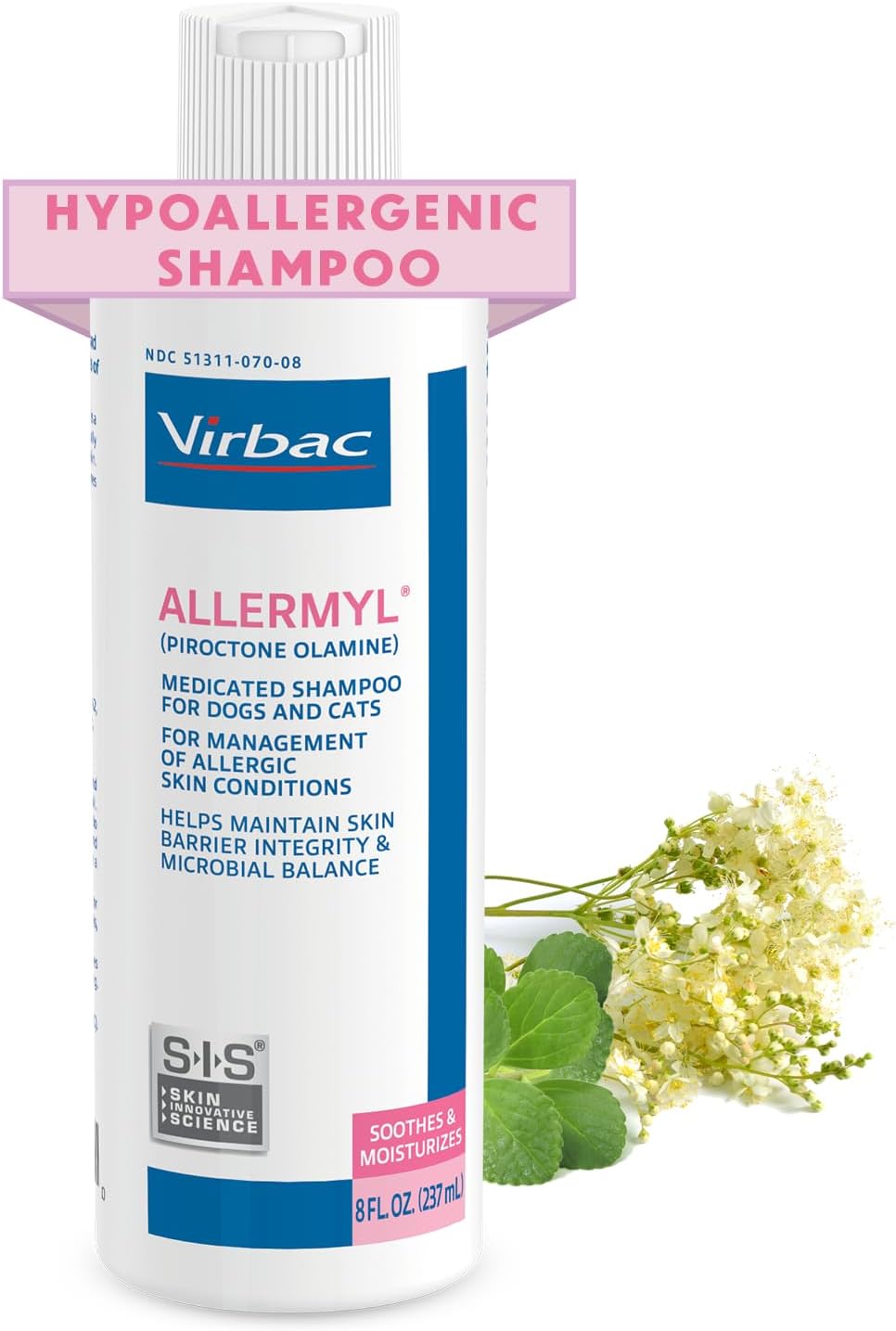 Allermyl Medicated Pet Shampoo Hypoallergenic, Soothing and Moisturizing Shampoo for Allergic Dogs