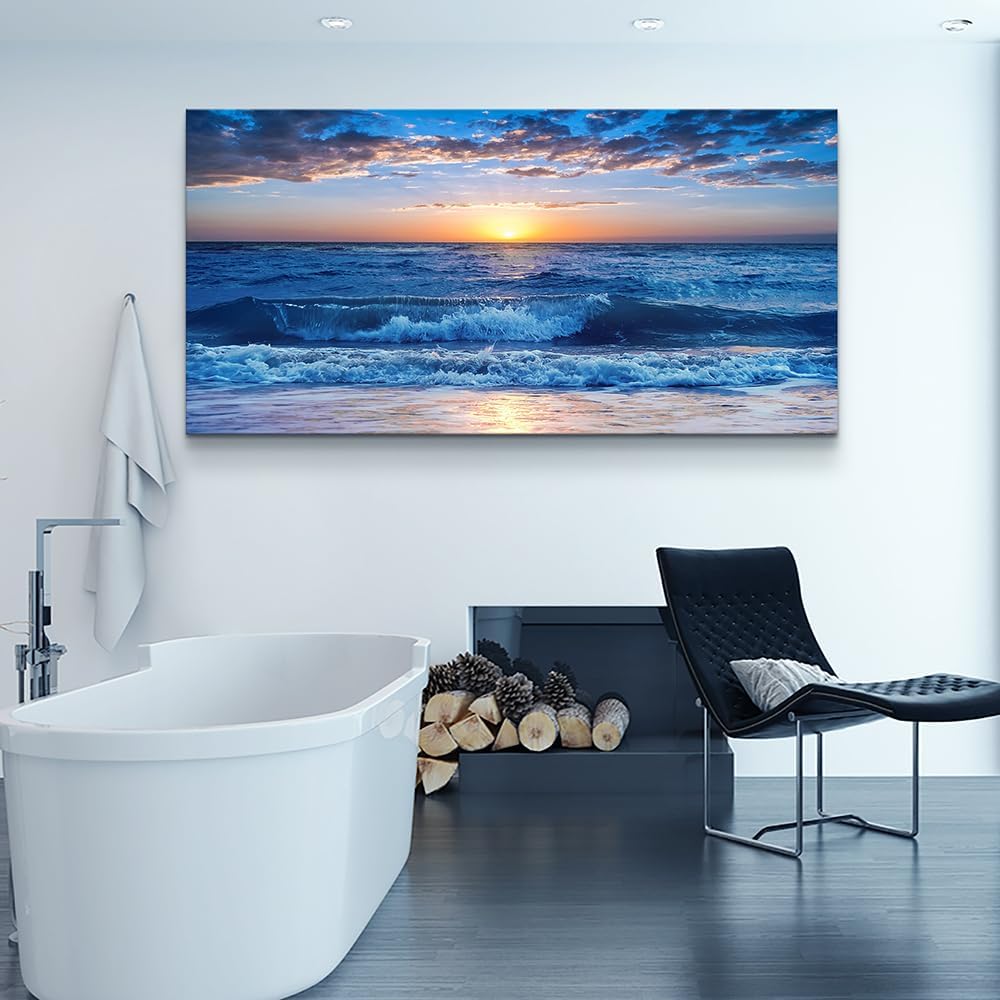 Lapremoly Large Wall Art For Living Room Canvas Wall Decor For Office Bedroom Wall Decorations Blue