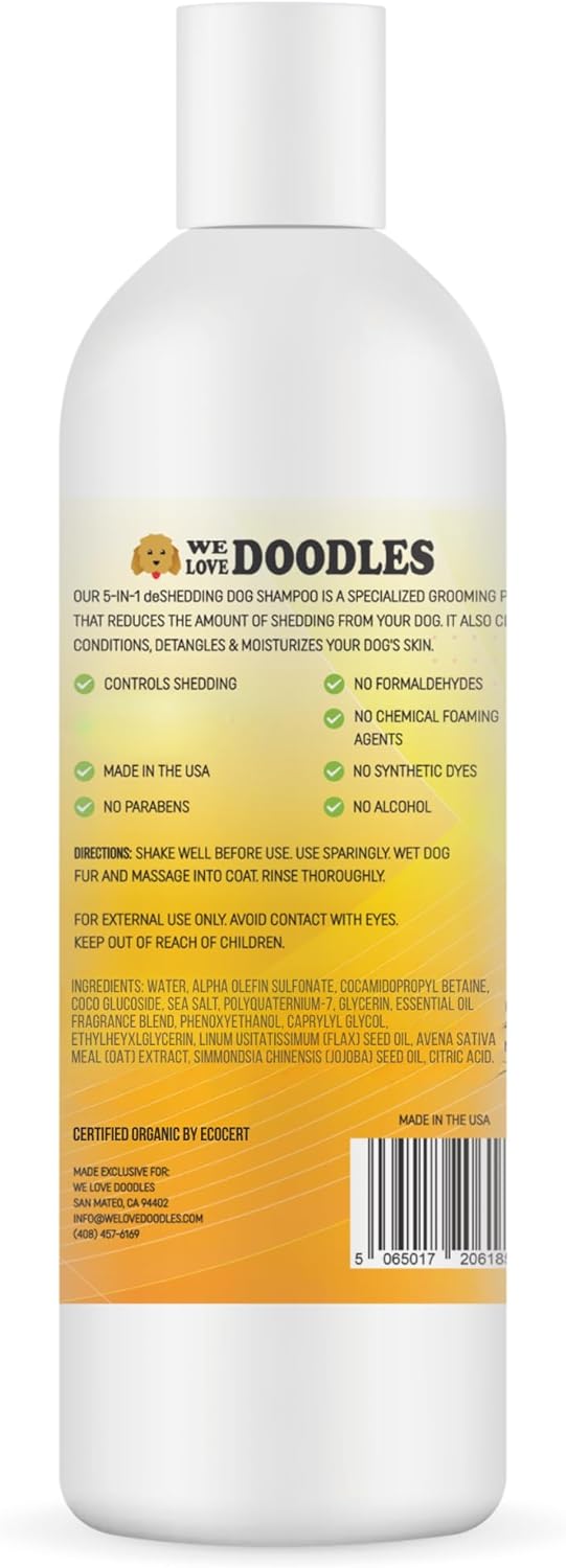 Dog Deshedding Shampoo | Made in USA | Eco-Friendly Ingredients | Shampoo for Shedding & Long