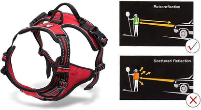 Truelove No Pull Dog Harness with Easy Control Handle and 2 Leash Attachments,Reflective Adjustable