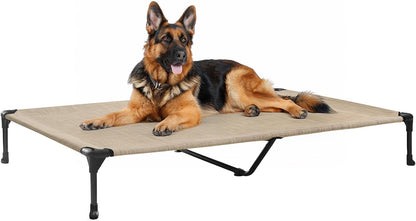 Veehoo Outdoor Elevated Dog Cot Bed, Cooling Raised Pet Bed for X-Large Dog, Washable Breathable