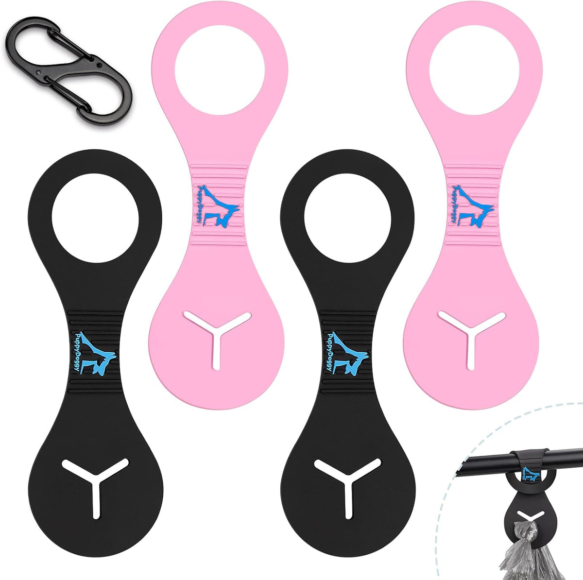 PuppyDoggy Dog Poop Bag Holder for Leash Waste Bag Carrier Dog Poop Bag Dispenser for Walking