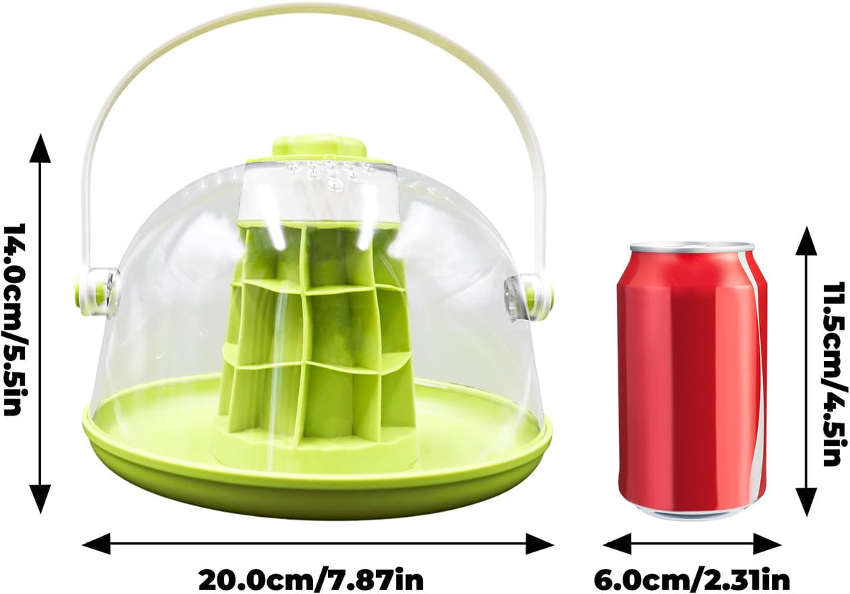 Round Transparent Snail Terrarium Kit, Portable Plastic Habitat with Air Vents & Removable Base