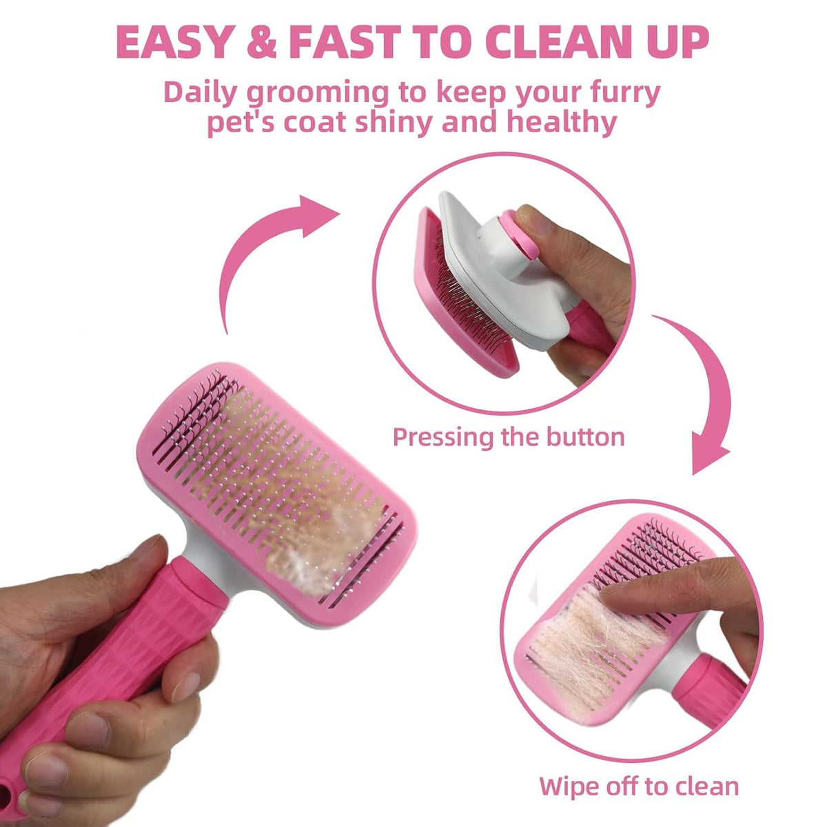 Dog Brush for Shedding,9 PCS in One Pet Slicker Hair Brush Kit with Pet Nail Clipper and File - Dog