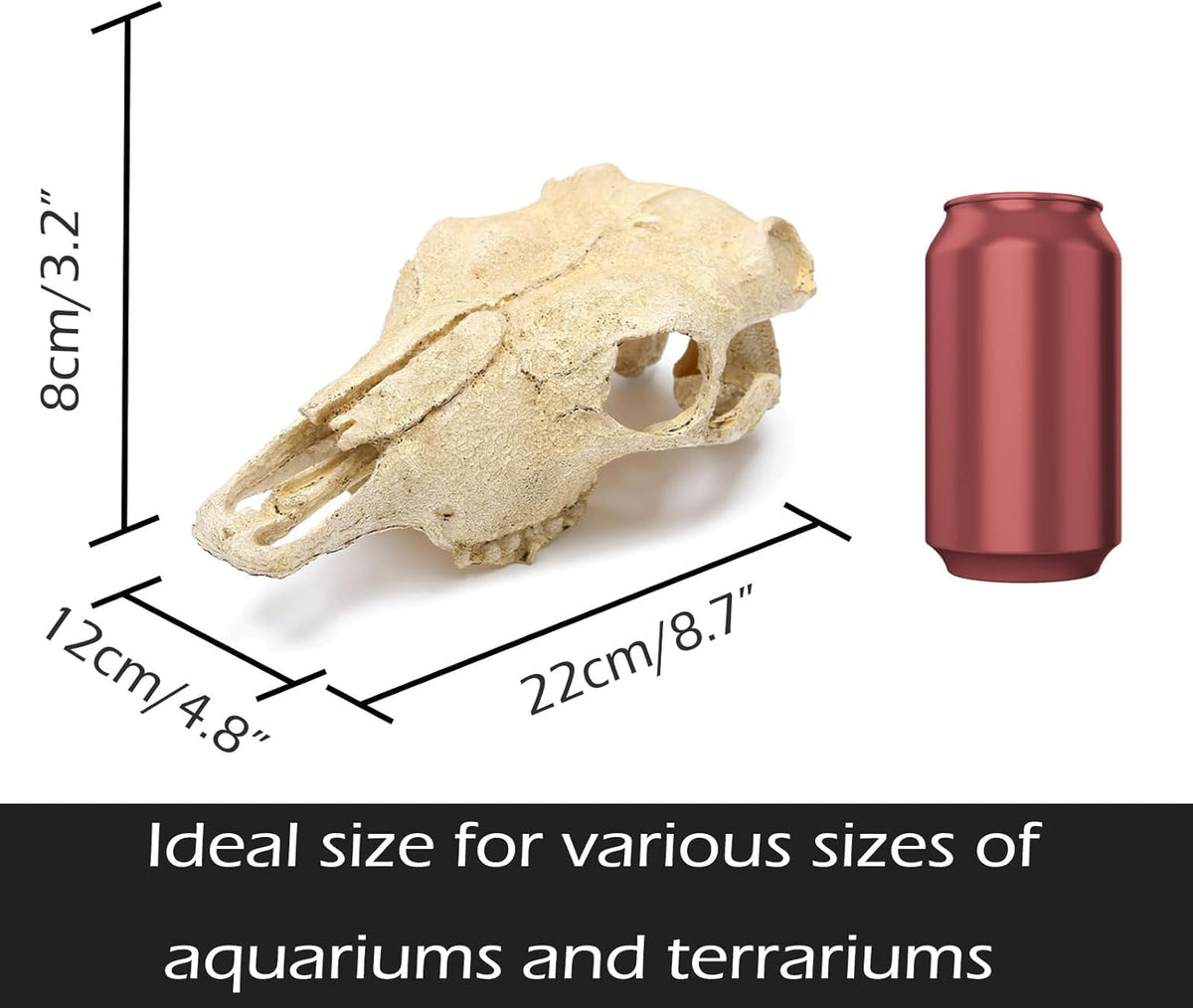 Aquarium Skull Décor Fish Hideout Cave Decorations Betta Tarantula Reptile Snake for Terrarium