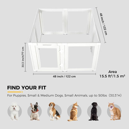 Clear Acrylic Plastic Dog Playpen - Clear Dog Play Pen - Easy Assemble Acrylic Dog Playpen - Puppy