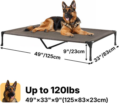 Veehoo XL Outdoor Elevated Dog Cot Bed, Cooling Raised Pet Bed, Washable Breathable Mesh Hammock