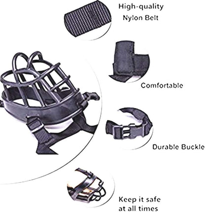 Basket Dog Muzzles-Soft Adjustable Breathable Mask Anti Biting Chewing Barking Training Dog Muzzle
