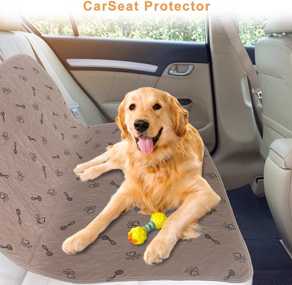 Peepeego 2Pack Pee Pads for Dogs Reusable+Free Dog Comb, Waterproof Rug 36”x48, Absorbent Puppy