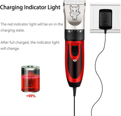 Dog Grooming Kit Clippers, Low Noise, Electric Quiet, Rechargeable, Cordless, Pet Hair Thick Coats