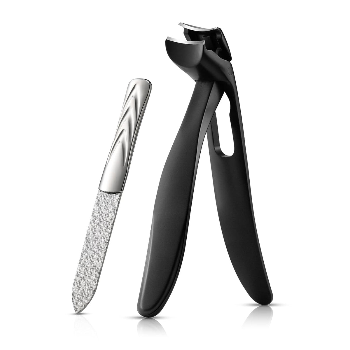 BEZOX Ergonomic Angled Head Senior Toenail Clipper for Thick and Ingrown Nails - Large Finger Nail