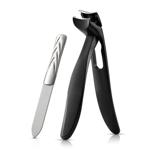 BEZOX Ergonomic Angled Head Senior Toenail Clipper for Thick and Ingrown Nails - Large Finger Nail