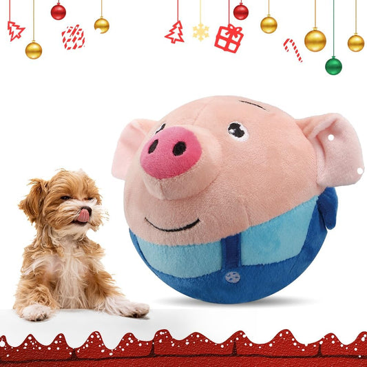 2025 Upgrade Active Moving Pet Plush Toy, Squeaky Dog Ball Toy Interactive Dog Toy for Boredom Pet