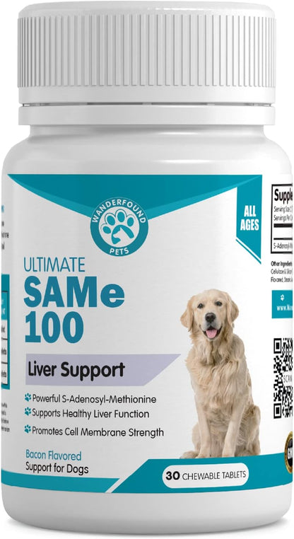 Wanderfound Pets Same 100 Liver Support for Dogs - Same S-Adenosyl-L-Methionine Hepatic Supplement