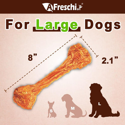 Afreschi Natural Turkey Tendon Bone (L) 3.53 oz, USA-Sourced Turkey Tendon, All Natural Human Grade