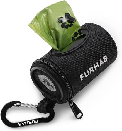 Dog Poop Bag Holder for Leash Doggie Waste Bag Dispenser Soft Fabric Puppy Potty Carrier Small