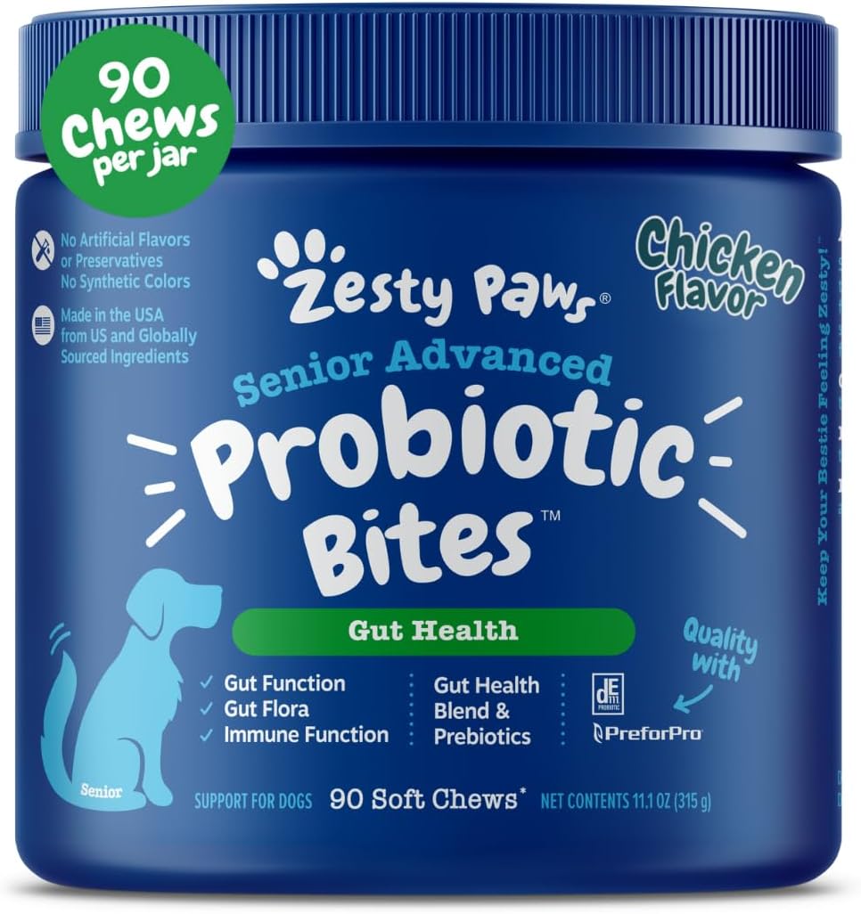 Zesty Paws Probiotics for Dogs - Digestive Enzymes for Gut Flora, Digestive Health, Diarrhea &