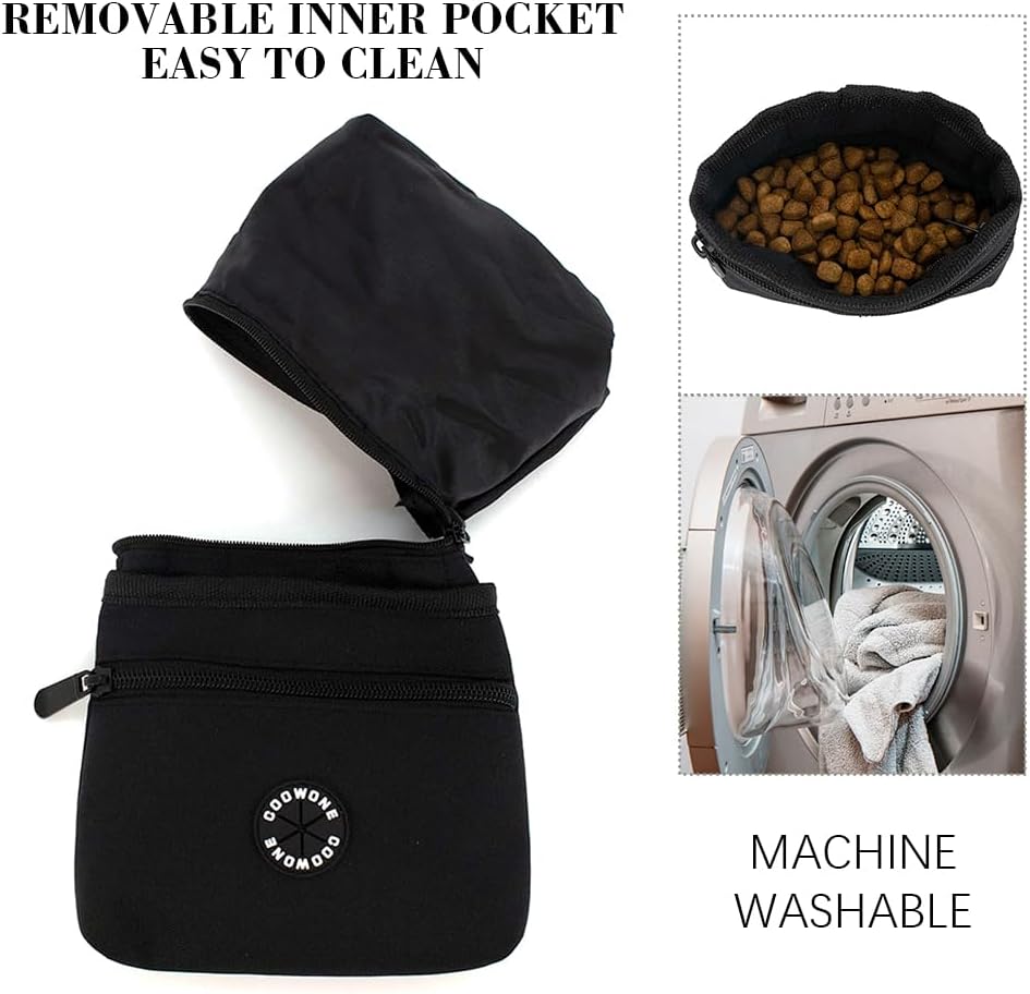 COOWONE Dog Treat Pouch with Pet Training Clicker, Detachable Dog Puppy Training Treat Bag, 900D