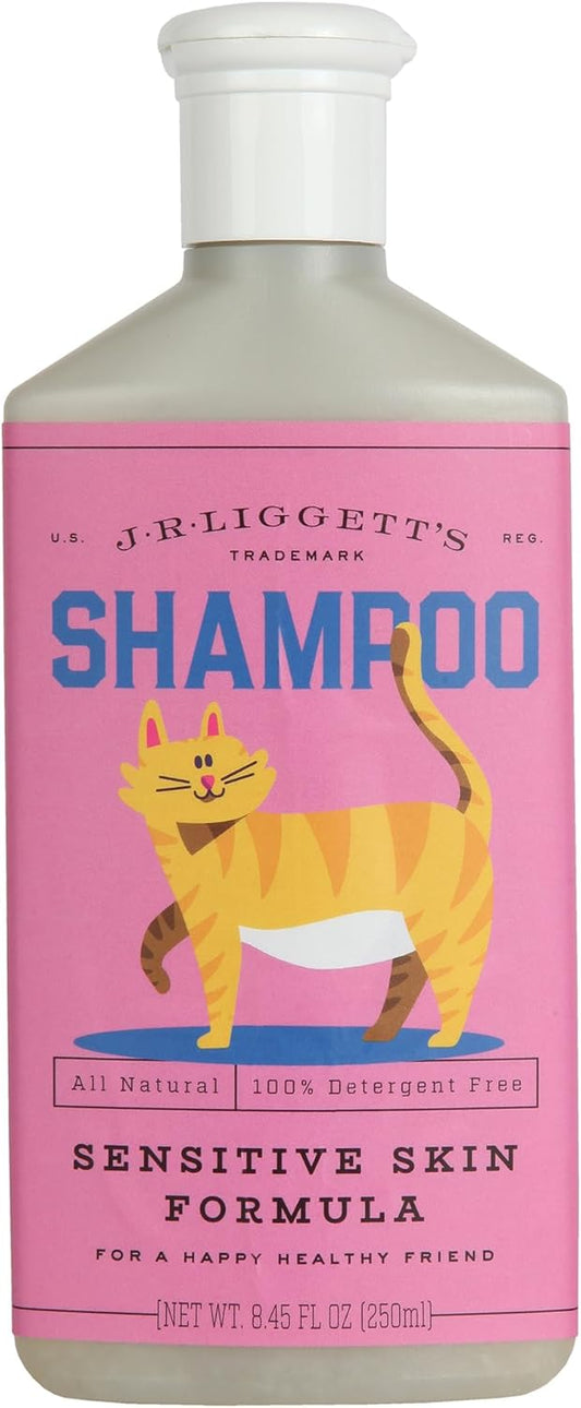 JR Liggett’s Natural Liquid Cat Shampoo for Sensitive Skin - 100% Detergent Free, Non-GMO &