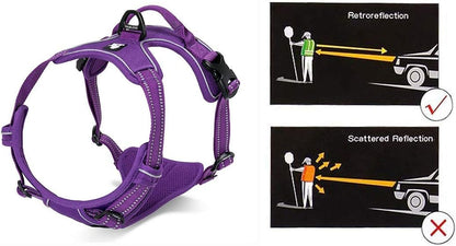 Truelove No Pull Dog Harness with Easy Control Handle and 2 Leash Attachments,Reflective Adjustable