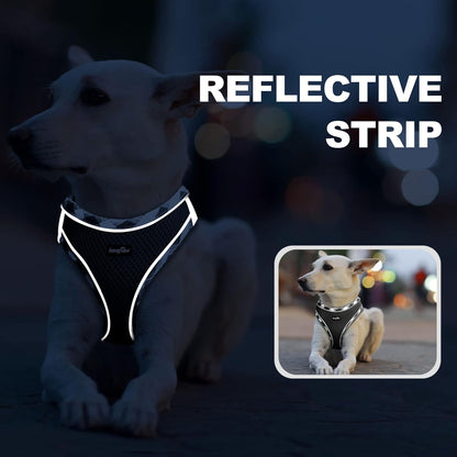 haapaw Dog Harness with Leash Set, No Pull Adjustable Reflective Step-in Puppy Harness with