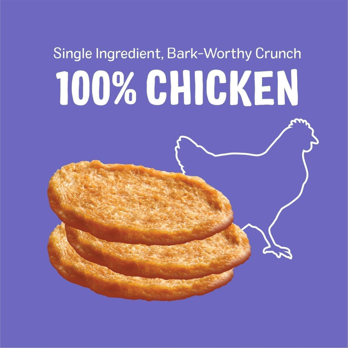 Three Dog Bakery Bark’N Crunch! Chicken Chips, Crunchy Treats for Dogs, Single Ingredient, High