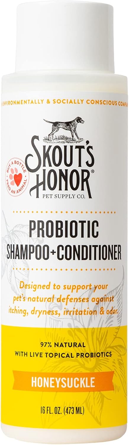 Skout's Honor Probiotic Dog Shampoo & Conditioner with Avocado Oil & Omega-3s, 97% Natural, Paraben