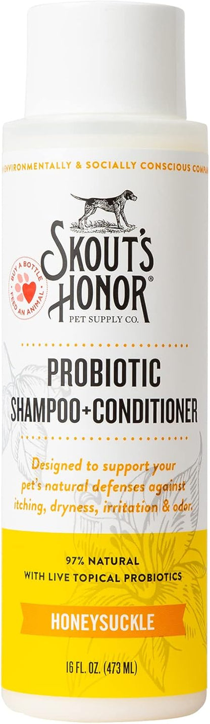 Skout's Honor Probiotic Dog Shampoo & Conditioner with Avocado Oil & Omega-3s, 97% Natural, Paraben