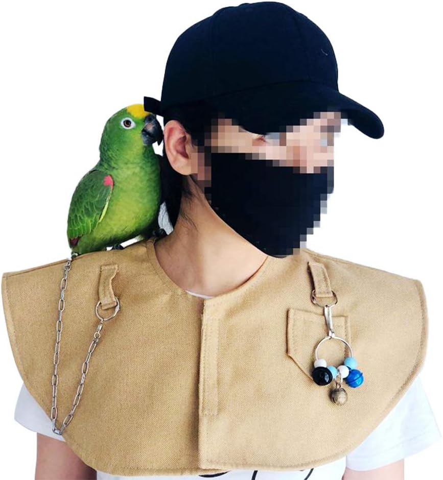 QBLEEV Parrot Anti-Scratch Shoulder Protector Hang Bird Anklet&Toys, Stand Shoulder Cape