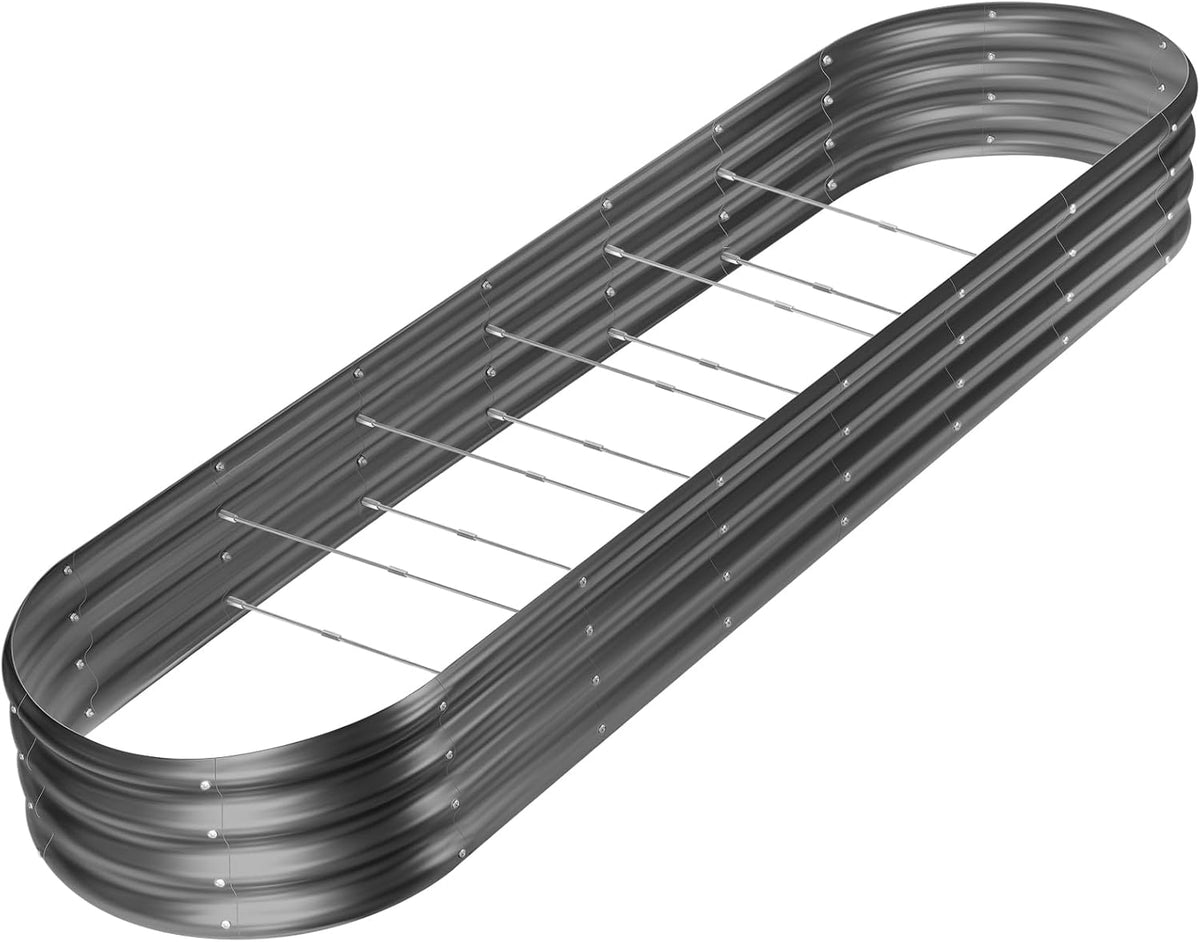 Land Guard 8×2×1ft Galvanized Raised Garden Bed Kit, 108 Gallon Capacity Raised Garden Boxes
