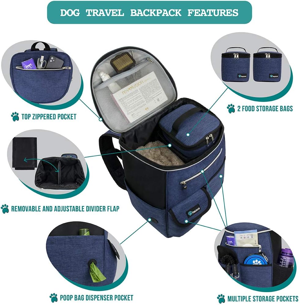 PetAmi Dog Travel Bag Backpack, Airline Approved Dog Bags for Traveling, Puppy Diaper Bag Supplies