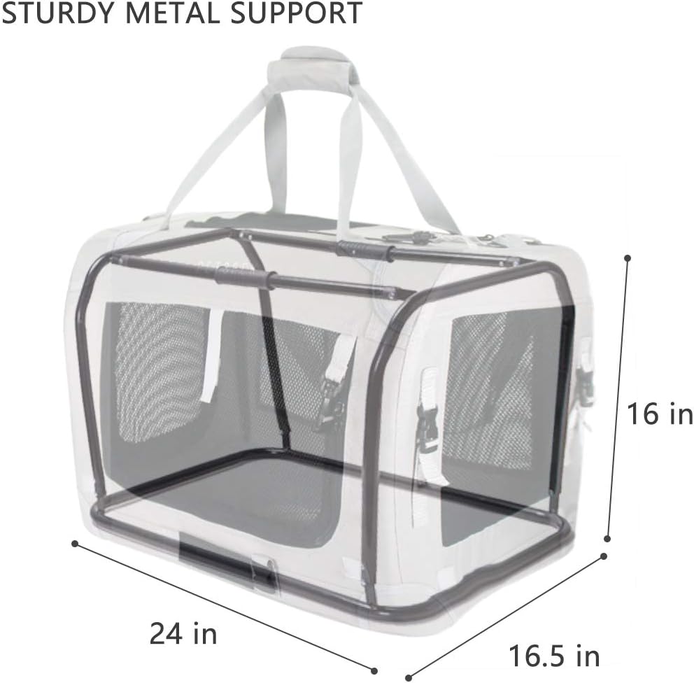 Extra Large Cat Carrier Soft Sided, Portable Small Dog Carrier for 2 Cats, 24"x16.5"x16" Car Travel