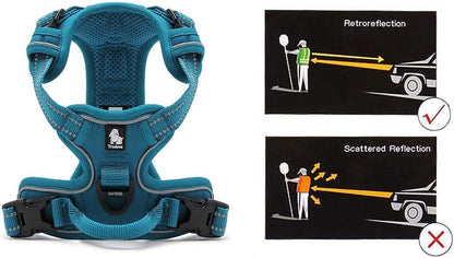 Truelove No Pull Dog Harness with Easy Control Handle and 2 Leash Attachments,Reflective Adjustable