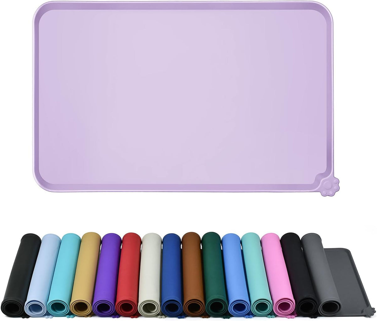 Waterproof Pet Feeding Mat with High Raised Edges, Heavier and Thicker Placemats for Cat Dog Water