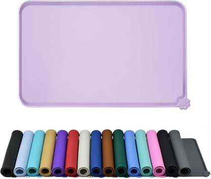 Waterproof Pet Feeding Mat with High Raised Edges, Heavier and Thicker Placemats for Cat Dog Water