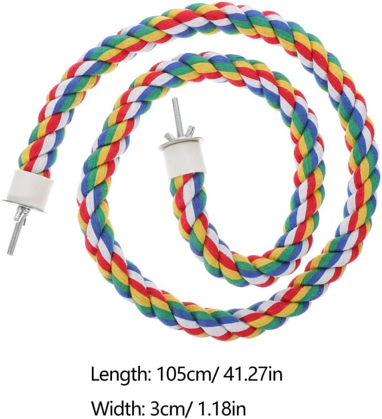 Bird Rope Perch, Colorful Parrot Cotton Rope Bird Perch Stand Climbing Toys Pet Parrot Chewing Toy