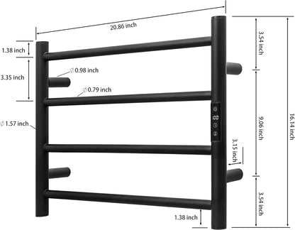 KEG Smart WiFi Towel Warmer Wall Mounted with Built-in Timer and Temperature Adjust Control, 4 Bars