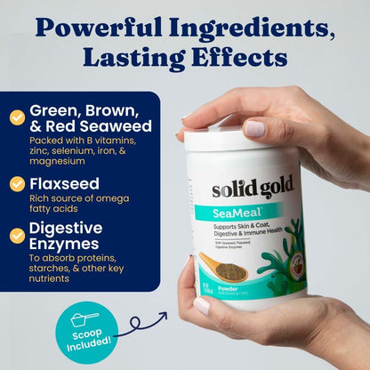 Solid Gold Cat & Dog Multivitamin Powder - Kelp Powder, Omega 3 & Vitamins for Dental, Digestive