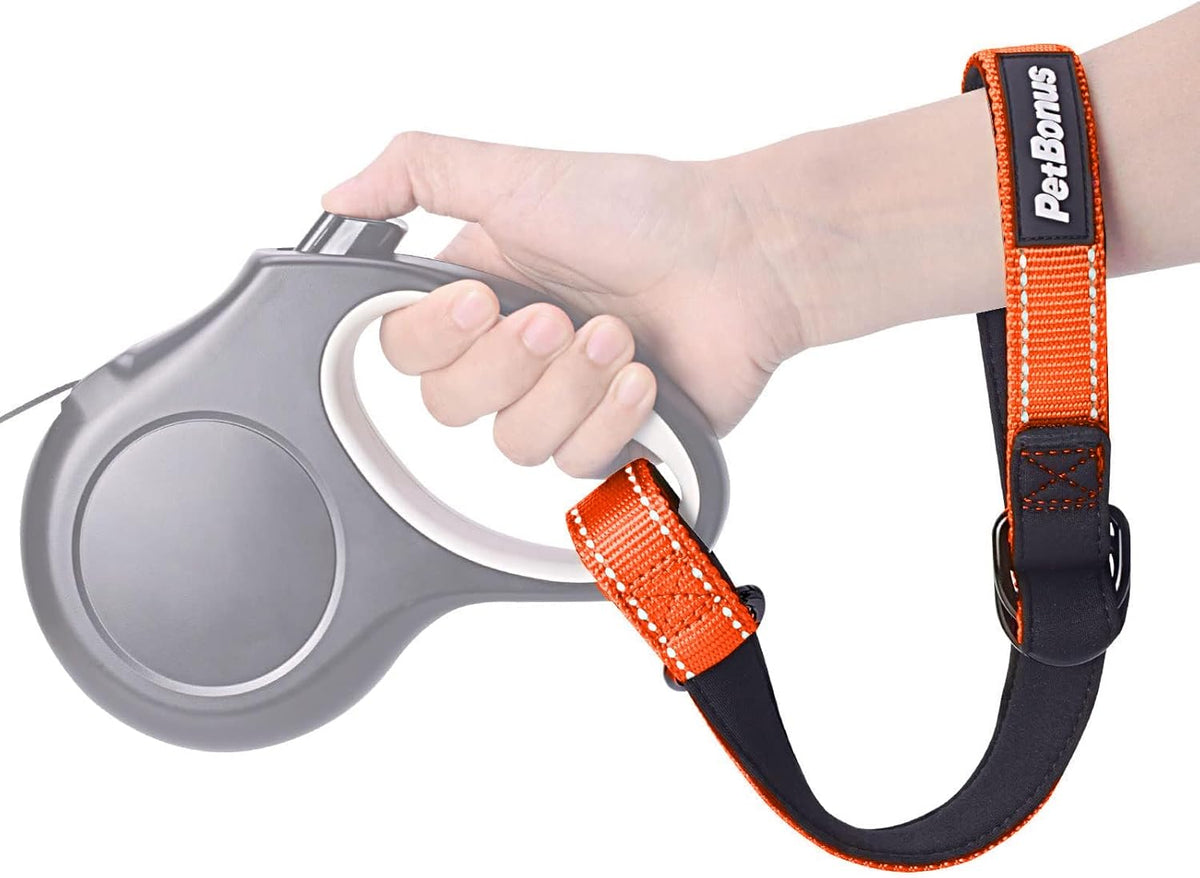 PetBonus Short Dog Leash, Safety Wrist Strap for Retractable Dog Leash, Reflective Design and